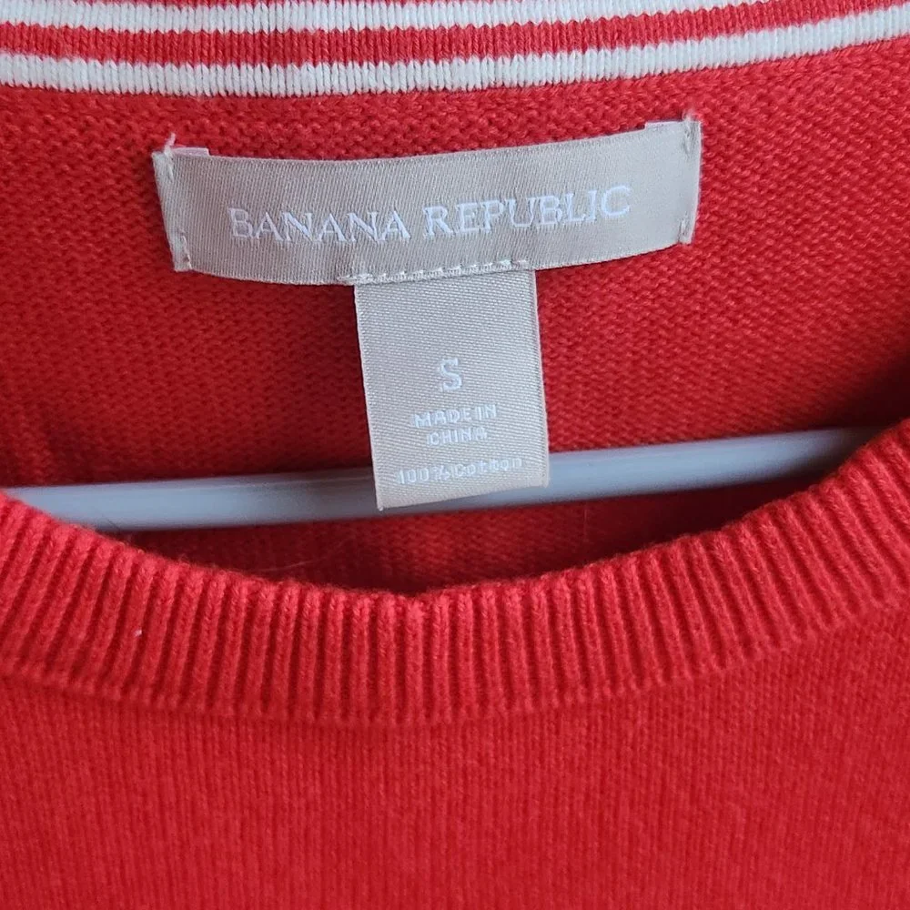 Banana Republic Red Girl's Preppy Nautical Themed Sweater Size Small